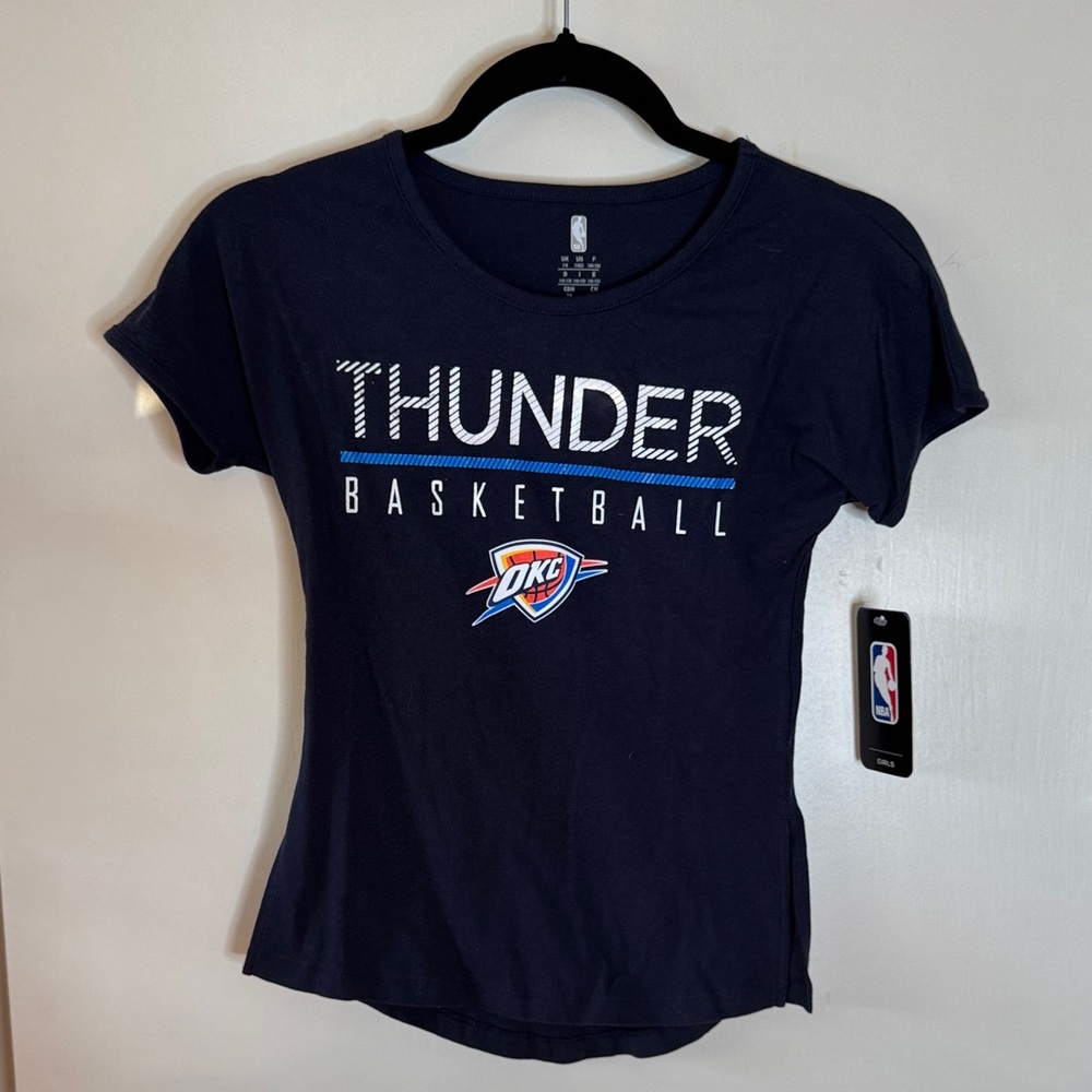 OKC Thunder NBA Girls Dark Blue Crew Neck Tee